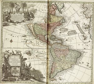 Kort over Amerika, 1744