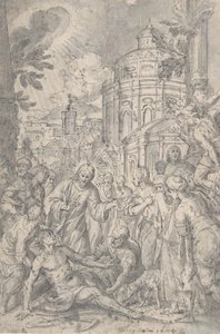 The Raising of the Youth of Naim, slutningen af det 16.-begyndelsen af det 17. århundrede. af Georg Pecham