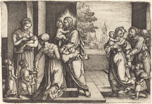 Kristus omgivet af børn af Georg Pencz
