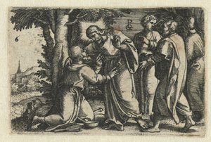 Kristus helbreder en spedalsk Life of Christ (serietitel) af Georg Pencz