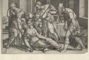 Collatinus og Brutus ved den døende Lucretia Historier fra tidlig romersk historie (serietitel) af Georg Pencz