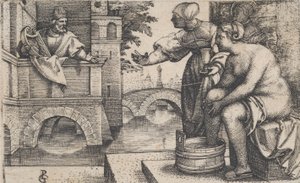 David og Batseba. af Georg Pencz