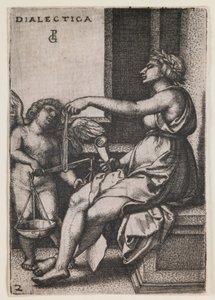 Dialectica, fra serien "De frie kunster", ca. 1541 (kobberstik) af Georg Pencz