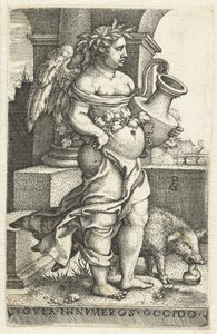 frådseri (Gula) Gvla innvmeros occido (titel på objekt) Seven Deadly Sins (serietitel) af Georg Pencz