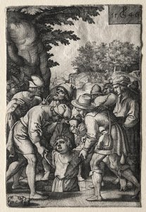 Joseph sænket ned i en brønd, 1546. af Georg Pencz