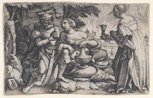 Lot og hans døtre. af Georg Pencz