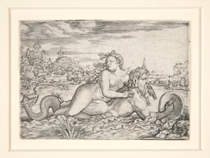 Jomfru bortført af havmonster af Georg Pencz