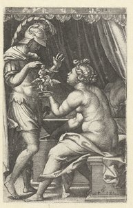 Medea giver Jason billede af Ganymedes med ørn Medea returnerer Penaten til Jason Medea (titel på objekt) Græske heltinder (serietitel) af Georg Pencz