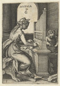 musik Musica (titel på objekt) Seven Liberal Arts (serietitel) af Georg Pencz