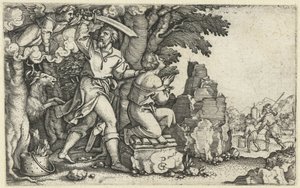 Offer af Abraham fra Isak Historien om Abraham (serietitel) af Georg Pencz