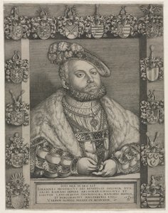 Portræt af Johann Frederik 1. „den Storsindede“, kurfyrste af Sachsen af Georg Pencz