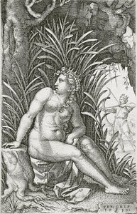 Procris dræbt af Cephalus af Georg Pencz
