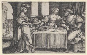 Salome med Johannes Døberens Hoved. af Georg Pencz