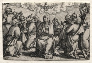 Jesu Kristi liv: Helligåndens nedstigning, ca. 1534-35. af Georg Pencz