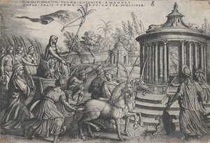 Kyskhedens triumf på kærligheden, fra Petrarkas triumfer. af Georg Pencz