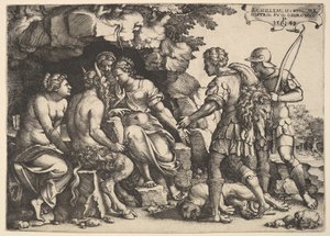 Thetis og Chiron, 1543. af Georg Pencz
