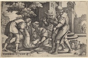 Tobias begraver et af Israels børn af Georg Pencz
