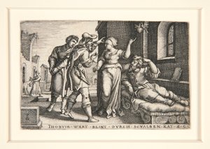 Tobit Blinded, pl. 3 fra serien The Story of Tobit af Georg Pencz