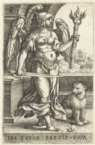 vrede (Ira) Ira fvor brevis svm (titel på objekt) Seven Deadly Sins (serietitel) af Georg Pencz