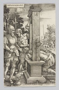 Titus Manlius overværer henrettelsen af sin søn af Georg Pencz