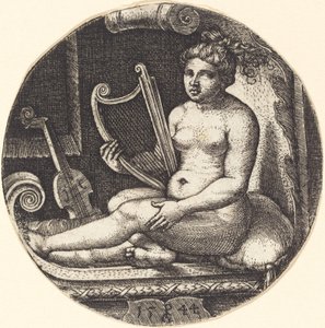 Kvinde med en harpe af Georg Pencz