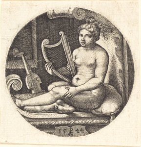 Kvinde med en harpe af Georg Pencz