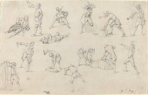 Studier af soldater i lejr af Georg Philipp Rugendas