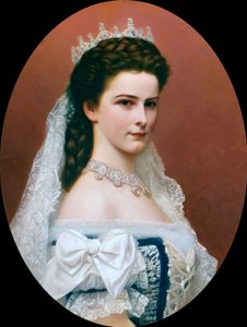 Portræt af kejserinde Elisabeth af Østrig (Sissi) (1837 - 1898) (maleri) af Georg Raab