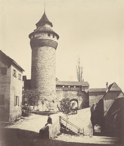 Der Runde Turm und der Festung in Nürnberg (Rundetårn og fæstning i Nürnberg),ca. 1852 (foto) af Georg Schmidt