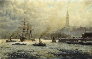 Hamborgs havn, 1893 af Georg Schmitz