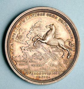 Medalje til minde om tiltrædelsen af George I af Georg Wilhelm Vestner