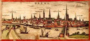Bremen af Georg and Hogenberg Franz (1535 90) Braun