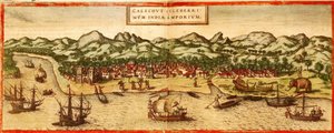 Calicut af Georg and Hogenberg Franz (1535 90) Braun