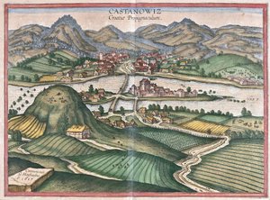 Kostajnica, Kroatien (gravering af Georg Braun and Hogenberg Franz