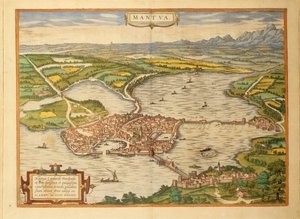 Kort over Mantua fra World Cities af Georg Braun