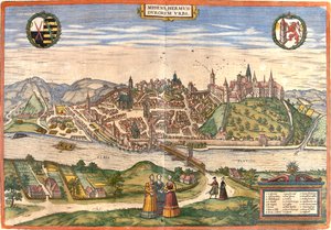 Meissen, Tyskland af Georg and Hogenberg Franz (1535 90) Braun