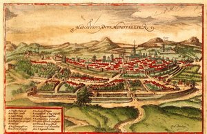 Montpellier, Frankrig af Georg and Hogenberg Franz (1535 90) Braun