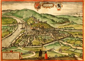 Namur, Belgien af Georg and Hogenberg Franz (1535 90) Braun