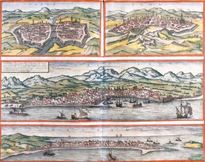 Parma, Siena, Palermo, Trapani, Italien af Georg and Hogenberg Franz (1535 90) Braun