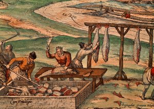 Tunbearbejdning af Franz Hogenberg (cirka 1540-cirka 1590), scene fra Verdens stater af Georg Braun (1541-1622) og Franz Hogenberg (cirka 1540-cirka 1590) af Georg Braun and Hogenberg Franz