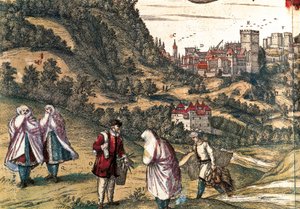 Mauritius of the Alhambra, gravering af George Braun i "Civitatis Orbis Terrarum" skrevet af Franz HOGENBERG (1535-1590), redigeret af Gottfried Kempesen i Köln i seks bind