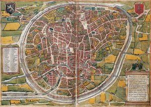 Plan for byen Bruxelles af Georg Braun and Hogenberg Franz