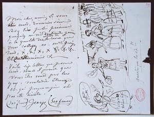 Fonds Lovenjoul E858 Ms 937 1.219 Brev fra George Sand (1804-76) til Francois Buloz, redaktør af 