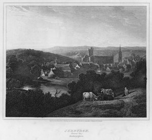 Jedburgh, generel udsigt, Roxburghshire (gravering)