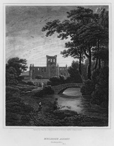 Melrose Abbey, Roxburghshire (gravering)
