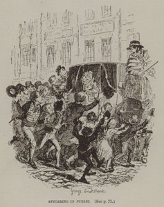 Optræden i offentligheden (gravering) af George (after) Cruikshank