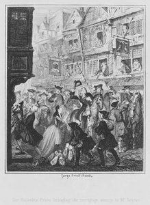 Sir Bulkeley Price bringer realkreditpengene til hr. Scarve (gravering) af George (after) Cruikshank