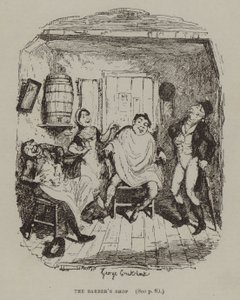 Frisørens værksted (gravering) af George (after) Cruikshank