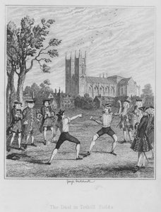 Duellen i Tothill Fields (gravering) af George (after) Cruikshank