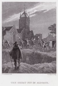 The Great Pit in Aldgate (gravering) af George (after) Cruikshank